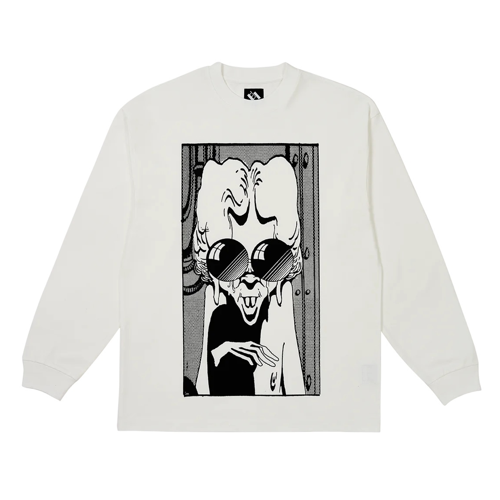 TTT Comic flat shades longsleeve T White – EXTRO
