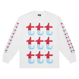 TTT Red and blue split longsleeve Tshirt White