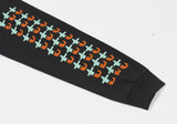 TTT Orange and turquoise longsleeve Tshirt Black