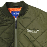 Awake NY Quilted patch bomber jacket Olive