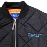 Awake NY Quilted patch bomber jacket Black
