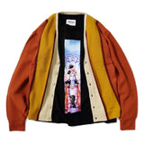Awake NY Wool striped cardigan Rust stripe