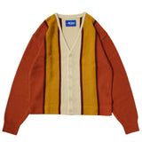 Awake NY Wool striped cardigan Rust stripe