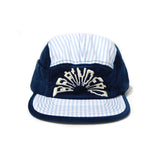 Brain Dead Mritime seersucker 5 panel camp cap Navy multi