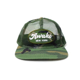 Awake NY Logo patch mesh trucker cap Camo