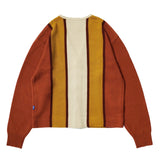 Awake NY Wool striped cardigan Rust stripe