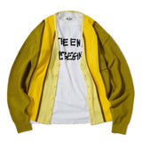 Awake NY Wool striped cardigan Mustard stripe