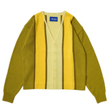 Awake NY Wool striped cardigan Mustard stripe