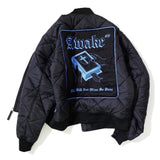 Awake NY Quilted patch bomber jacket Black