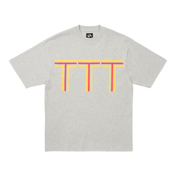 TTT (The Trilogy Tapes) Logo stripes Tshirt / Heather grey