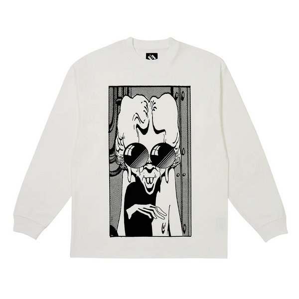 TTT Comic flat shades longsleeve T White