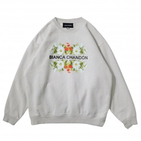 【売り切り御免！】 crewneck type logo Floral Chandon Bianca Grey EXTRO – トップス