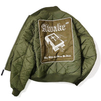 Awake NY Quilted patch bomber jacket Olive
